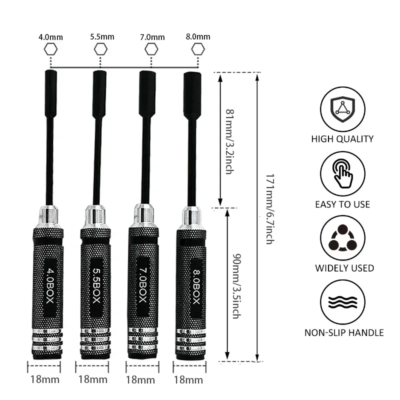 Wrench Set - 4-piece set / titanium alloy plating4.0/5.5/7.0/8.0